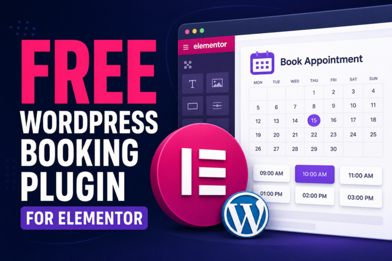 Free WordPress booking plugin for Elementor with popup and inline appointment calendar