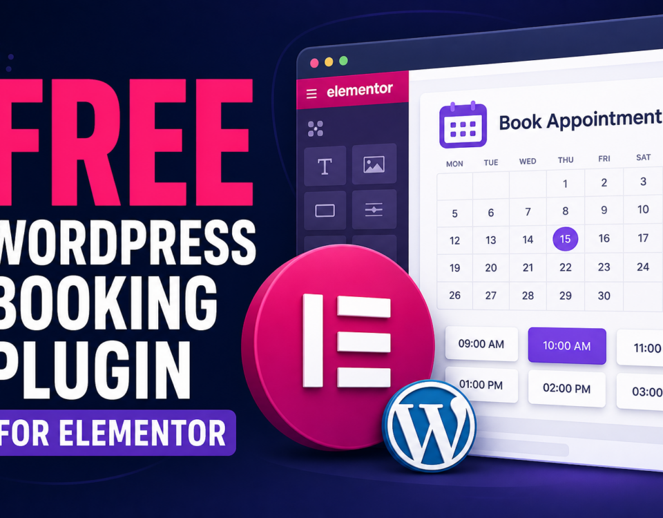 Free WordPress booking plugin for Elementor with popup and inline appointment calendar