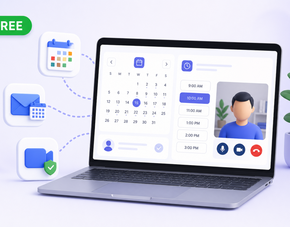 Free WordPress booking plugin with Google Calendar, Outlook Calendar and secure video meetings