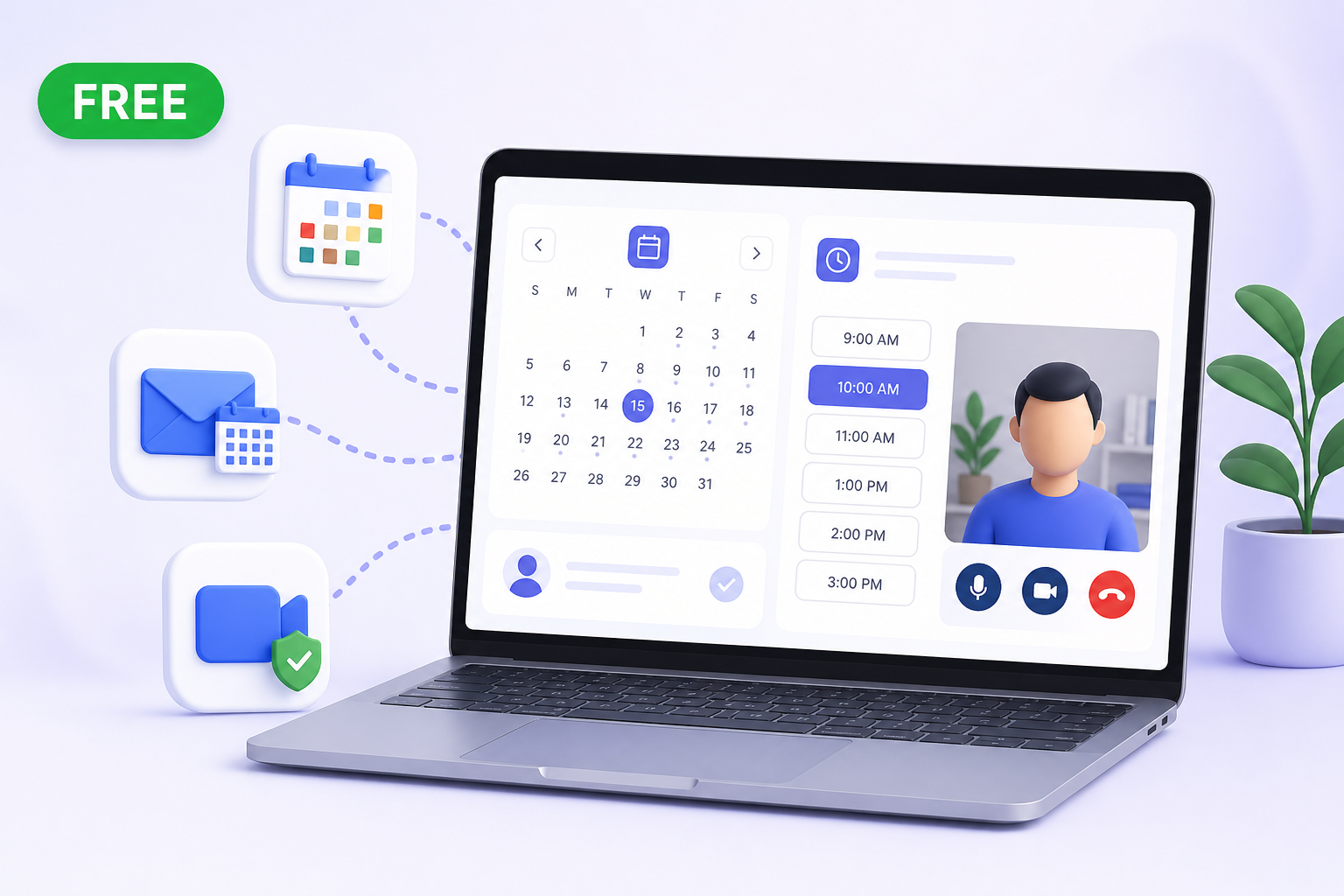 Free WordPress booking plugin with Google Calendar, Outlook Calendar and secure video meetings