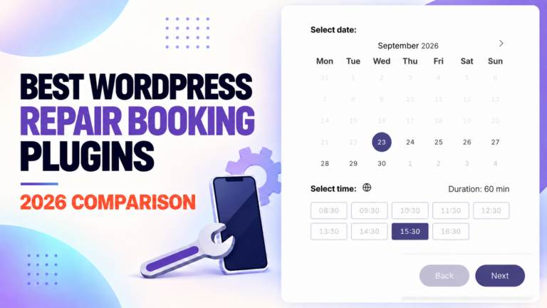 Comparison of the best WordPress repair service booking plugins for 2026