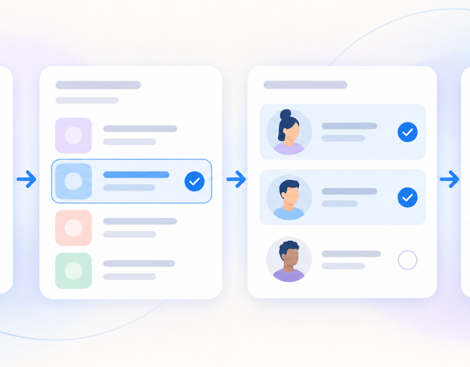 WordPress service catalog illustration showing category, service, provider and booking time choices